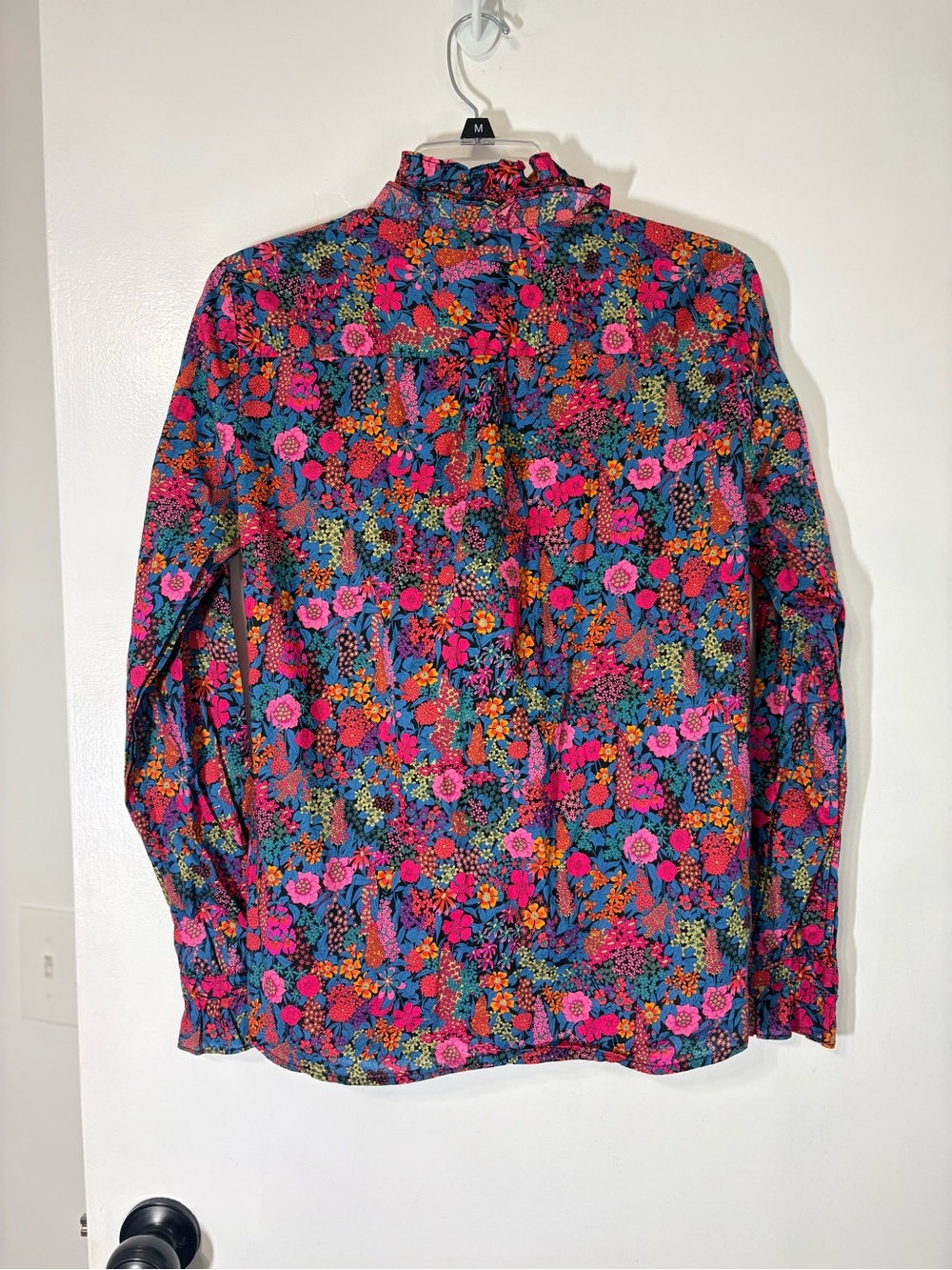 J.Crew Liberty London Ciara Floral Print Button Down Ruffle Collar Top Sz M - Picture 6 of 12